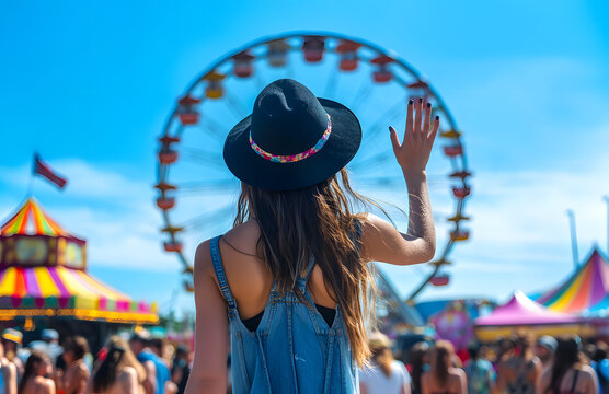 Colorful Ekka Day Fair with Female Model