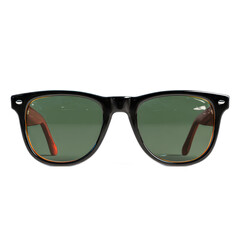 Stylish Black Sunglasses with Green Lenses for Outdoor Activities