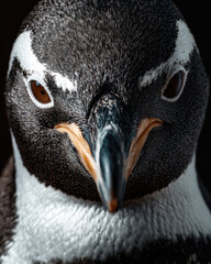 Naklejka premium Penguin Face Macro Shot