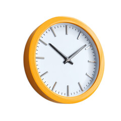 Bright Yellow Wall Clock with Simple Design and Clear Numerals