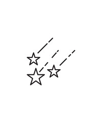 shooting star icon, vector best line icon.