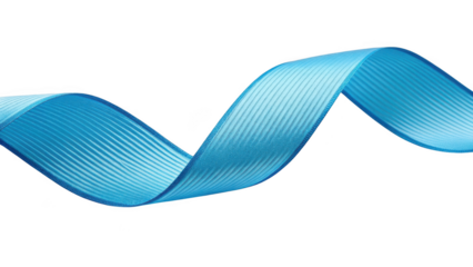 Curving blue ribbon isolated on transparent background