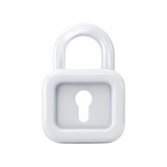 White padlock with keyhole symbolizing security and protection