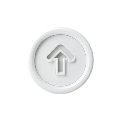 White Circular Icon Featuring a Simple Upward Arrow Design