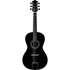 Obraz premium Black Silhouette of Acoustic Guitar