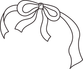 Elegant Bow Outline Drawing