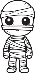 Obraz premium Standing Mummy Fully Wrapped in Bandages Vector Black Icon Standing Mummy Fully Wrapped in Bandages Black Vector Logo
