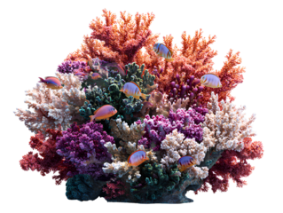  Overhead Composition of Coral Bed and Tropical Fish Shoal in Shallow Waters Isolated Marine Scene  