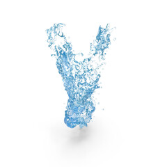 Vertical Water Splash Isolated on Transparent Background