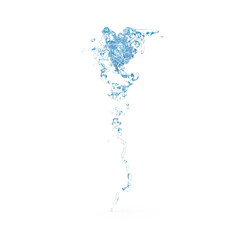 Top Down Water Splash Isolated on Transparent Background