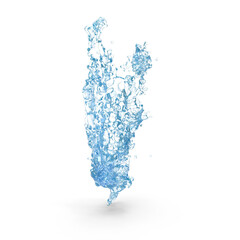 Vertical Water Splash Isolated on Transparent Background