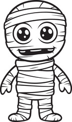 Black Vector Logo of Standing Mummy Wrapped in Cloth Standing Mummy Wrapped in Bandages Vector Black Icon