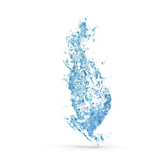 Vertical Water Splash Isolated on Transparent Background