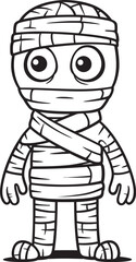 Vector Icon of Standing Mummy Wrapped Tightly in Bandages Standing Mummy Wrapped in Layers of Bandages Vector Logo