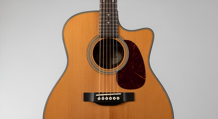 Obraz premium Acoustic guitar for sale buy online shop musical instruments guitar strings frets sound hole guitar pick