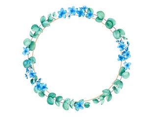 Fototapeta premium Circular floral wreath frame