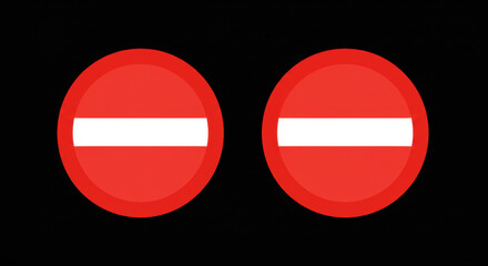 Red-Bordered Equilateral Triangles – Minimalist Geometric Icons on Black Background