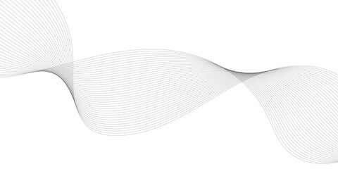 Abstract Smooth white wave digital geometric Technology, data science frequency gradient lines on transparent background. Undulate Grey Wave Swirl, frequency sound wave, twisted curve lines.