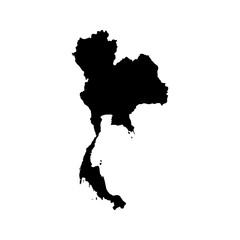 Thailand vector map for travel and design presentation. Thailand silhouette map. Minimalist and clean geographic map of thai