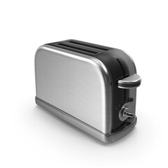 Stainless Steel Toaster Isolated on Transparent Background