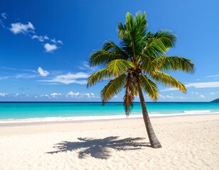 Fototapeta premium Tropical beach with palm tree (2)
