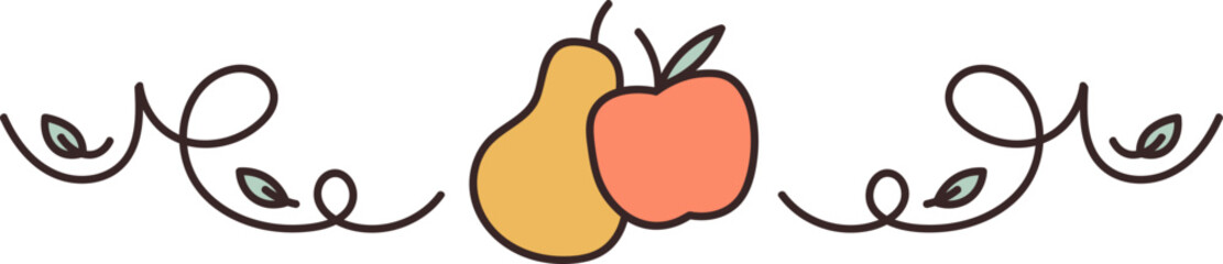 Fruit and Swirls Border Divider