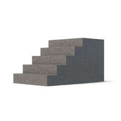 Concrete Staircase Block Isolated on Transparent Background