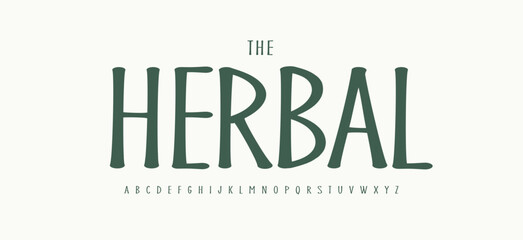 Organic botanical alphabet, rustic handdrawn font, thin herbal typeface for skincare cosmetics logo, wellness sign headline, elegant typographic design, modern eco natural typography. Vector typeset.