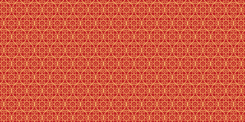 Geometric Chinese New Year Pattern. Vector Luxury Happy Chinese New Year pattern, red and golden colors. Lunar Chinese pattern for banner, sale ads, poster, pachaging wrapping paper, card.