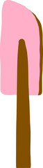 Flat Style Pink Spatula with Wooden Handle