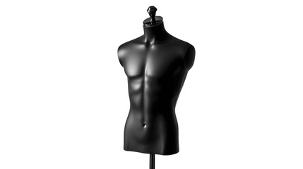 Obraz premium Male mannequin torso in matte black finish, realistic render on white