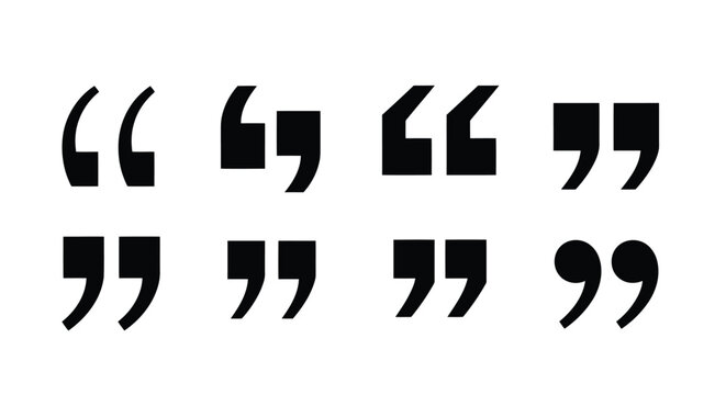 Vector illustration of illustration of quotation marks icons isolated on white background
