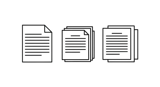 Vector illustration of illustration of stack of documents isolated on white background
