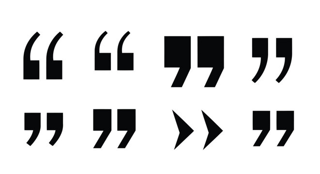 Vector illustration of illustration of various quotation mark symbols isolated on white background