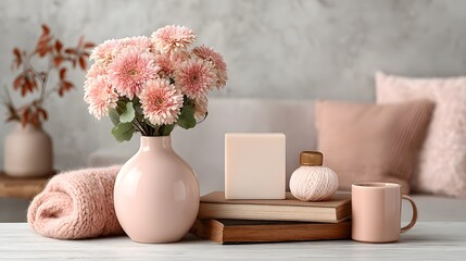 pink flowers in a vase