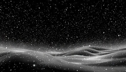 Obraz premium Snow-covered landscape under a starry night sky