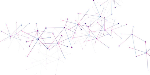 Abstract geometric background with connecting dots and lines with low poly triangle shapes. Polygonal Mesh Background Vector design digital technology concept Global network connection data structure.