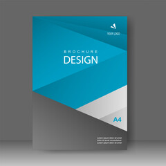 Naklejka premium Book cover blue shape modern design. Annual report. Brochure template, catalog. Simple Flyer promotion. magazine. Vector illustration
