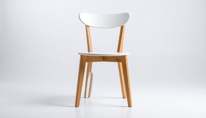 A simple, white wooden chair