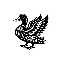 Obraz premium Stylized illustration of a duck isolated on a white background