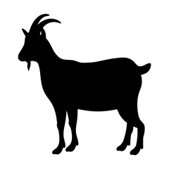 Goat silhouette vector illustration for farm animals design and livestock graphic design resources usage