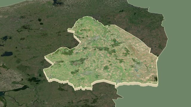 Drenthe region, Netherlands, extruded. Map animation