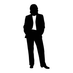 Silhouette of woman in business suit standing pose vector illustration stock image design art