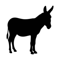 Black donkey silhouette vector illustration farm animal equine mammal illustration clip art graphic design image