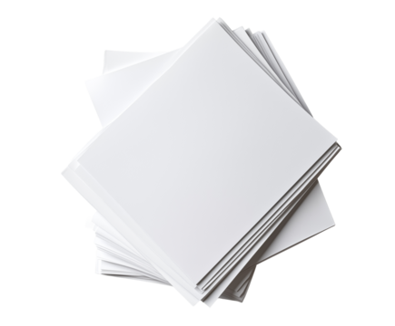 Blank sheets of paper isolated from a white background