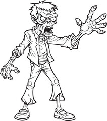 Undead Character Pointing at You Black Vector Logo Icon One Handed Pointing Zombie with Creepy Stance Black Vector Design