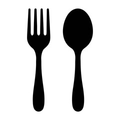 Fork and spoon vector illustration for kitchenware restaurant and dining concept design element