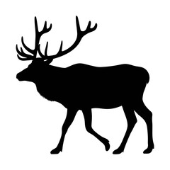 Elk silhouette vector image for wildlife enthusiasts and graphic design projects with antlers