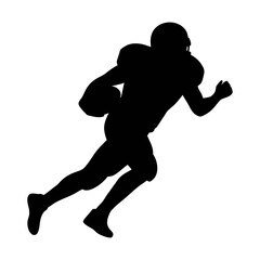 Silhouette of american football player running with ball vector illustration sport action design