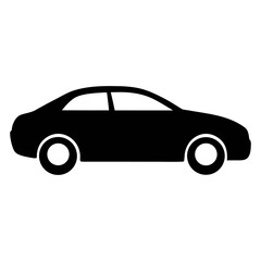 Fototapeta premium Black car silhouette vector illustration for transportation design and automobile industry projects